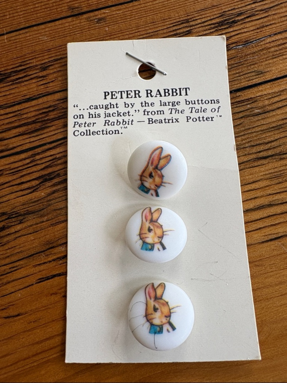 Peter Rabbit White Decorative Button Set - 3 Pack